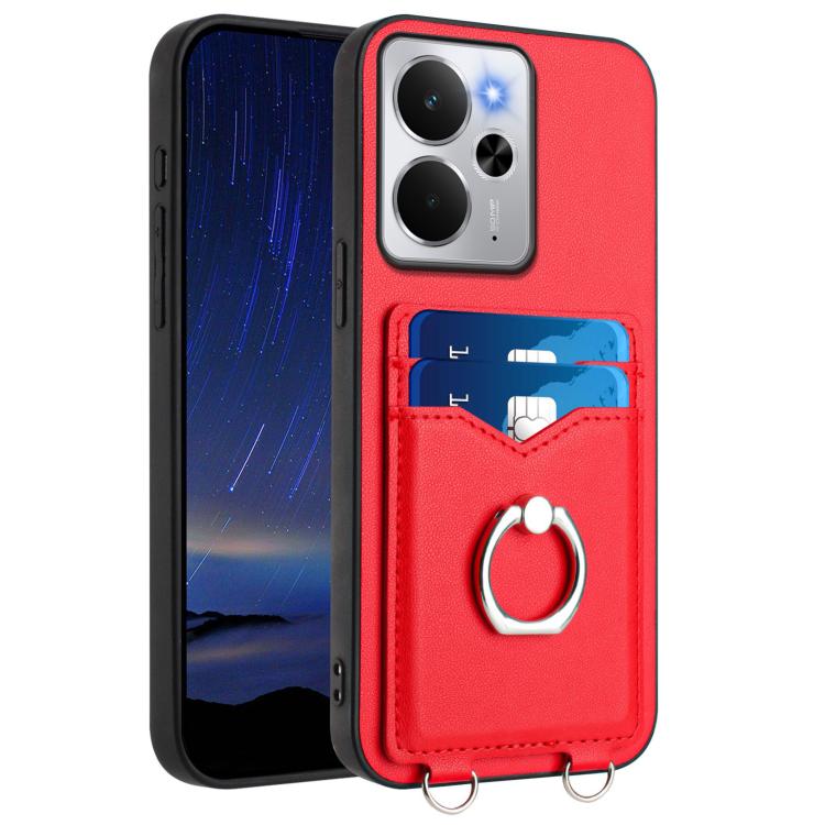 R20 Ring Card Holder Phone Case, For Realme 14, For Realme 14 Pro+, For Realme 14 Pro, For Realme GT Neo6 SE, For Realme GT Neo6 / GT 6T 5G, For Realme 12 Pro / 12 Pro+, For Realme P1 Pro 5G, For Realme Narzo 70 Pro 5G