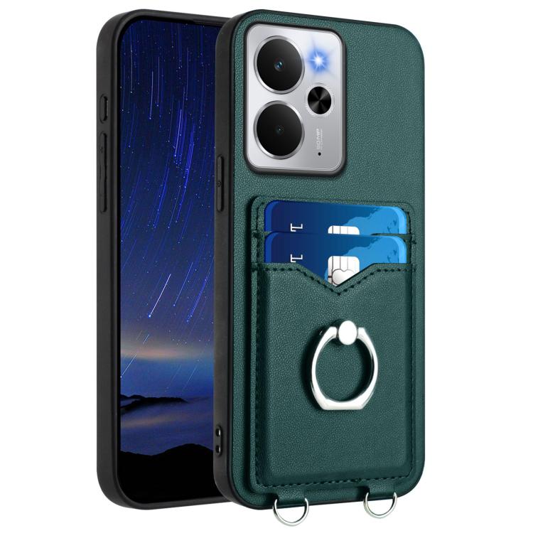R20 Ring Card Holder Phone Case, For Realme 14, For Realme 14 Pro+, For Realme 14 Pro, For Realme GT Neo6 SE, For Realme GT Neo6 / GT 6T 5G, For Realme 12 Pro / 12 Pro+, For Realme P1 Pro 5G, For Realme Narzo 70 Pro 5G
