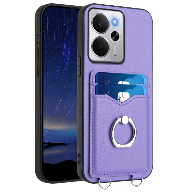 R20 Ring Card Holder Phone Case, For Realme 14, For Realme 14 Pro+, For Realme 14 Pro, For Realme GT Neo6 SE, For Realme GT Neo6 / GT 6T 5G, For Realme 12 Pro / 12 Pro+, For Realme P1 Pro 5G, For Realme Narzo 70 Pro 5G