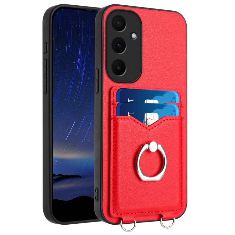 R20 Ring Card Holder Phone Case, For Samsung Galaxy M55 / C55 5G, For Samsung Galaxy F15 / M15, For Samsung Galaxy Xcover7, For Samsung Galaxy A55 5G, For Samsung Galaxy A35, For Samsung Galaxy S24 Ultra 5G, For Samsung Galaxy S24+ 5G                  ...