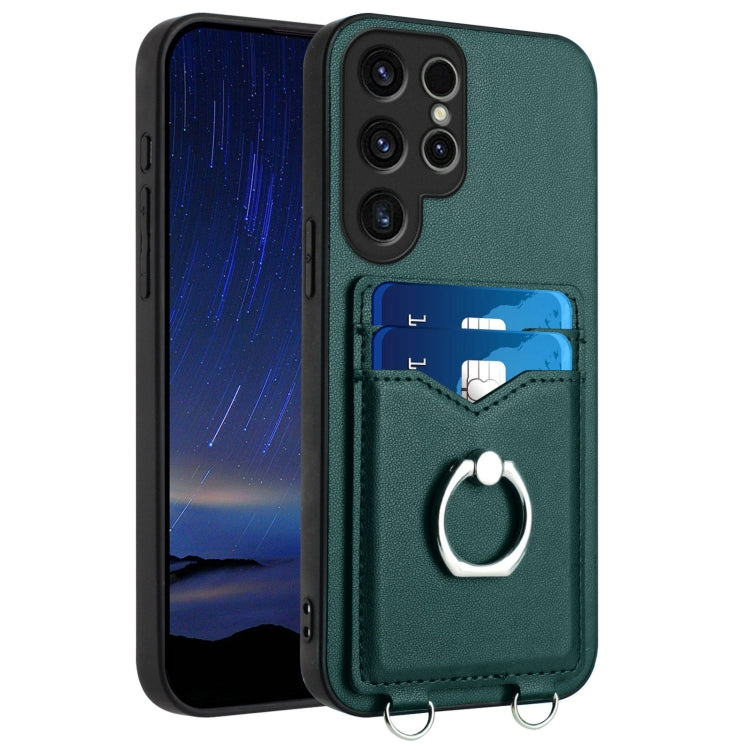 R20 Ring Card Holder Phone Case, For Samsung Galaxy S20 FE, For Samsung Galaxy A23 165.4mm, For Samsung Galaxy A53 5G, For Samsung Galaxy A33 5G, For Samsung Galaxy A13 4G, For Samsung Galaxy S22 Ultra 5G, For Samsung Galaxy S22+ 5G                    ...