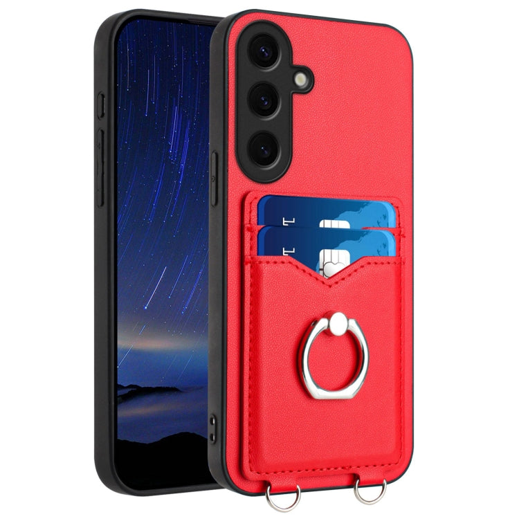 R20 Ring Card Holder Phone Case, For Samsung Galaxy M55 / C55 5G, For Samsung Galaxy F15 / M15, For Samsung Galaxy Xcover7, For Samsung Galaxy A55 5G, For Samsung Galaxy A35, For Samsung Galaxy S24 Ultra 5G, For Samsung Galaxy S24+ 5G                  ...