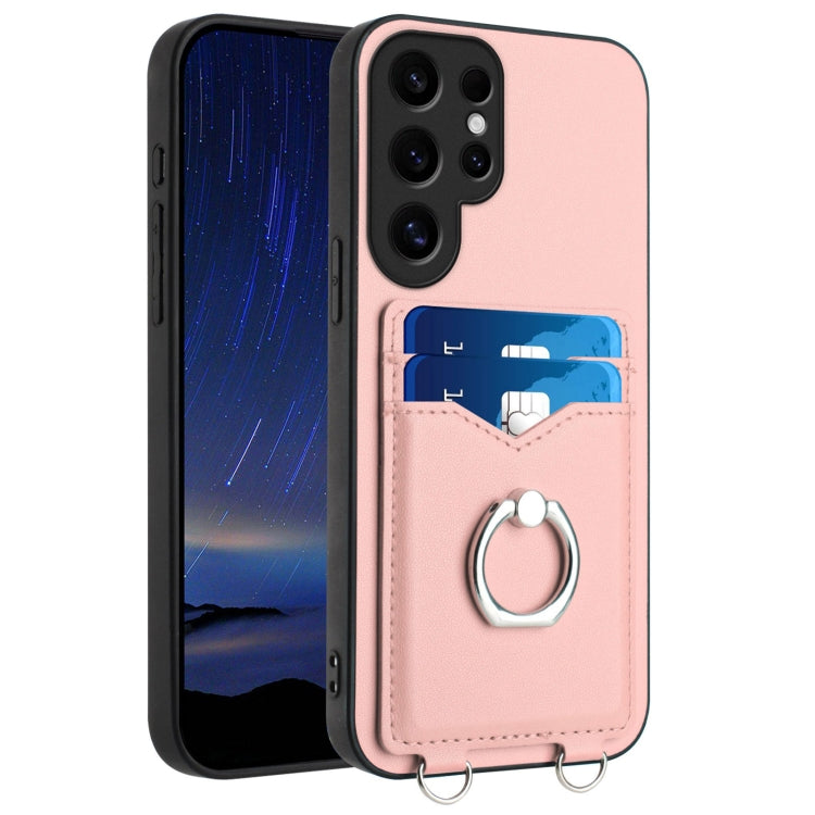 R20 Ring Card Holder Phone Case, For Samsung Galaxy M55 / C55 5G, For Samsung Galaxy F15 / M15, For Samsung Galaxy Xcover7, For Samsung Galaxy A55 5G, For Samsung Galaxy A35, For Samsung Galaxy S24 Ultra 5G, For Samsung Galaxy S24+ 5G                  ...