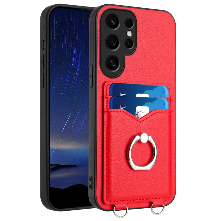 R20 Ring Card Holder Phone Case, For Samsung Galaxy M55 / C55 5G, For Samsung Galaxy F15 / M15, For Samsung Galaxy Xcover7, For Samsung Galaxy A55 5G, For Samsung Galaxy A35, For Samsung Galaxy S24 Ultra 5G, For Samsung Galaxy S24+ 5G                  ...