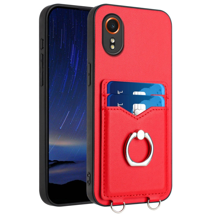 R20 Ring Card Holder Phone Case, For Samsung Galaxy M55 / C55 5G, For Samsung Galaxy F15 / M15, For Samsung Galaxy Xcover7, For Samsung Galaxy A55 5G, For Samsung Galaxy A35, For Samsung Galaxy S24 Ultra 5G, For Samsung Galaxy S24+ 5G                  ...