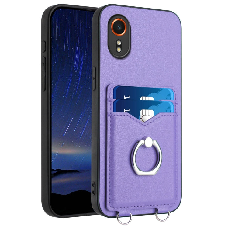R20 Ring Card Holder Phone Case, For Samsung Galaxy M55 / C55 5G, For Samsung Galaxy F15 / M15, For Samsung Galaxy Xcover7, For Samsung Galaxy A55 5G, For Samsung Galaxy A35, For Samsung Galaxy S24 Ultra 5G, For Samsung Galaxy S24+ 5G                  ...