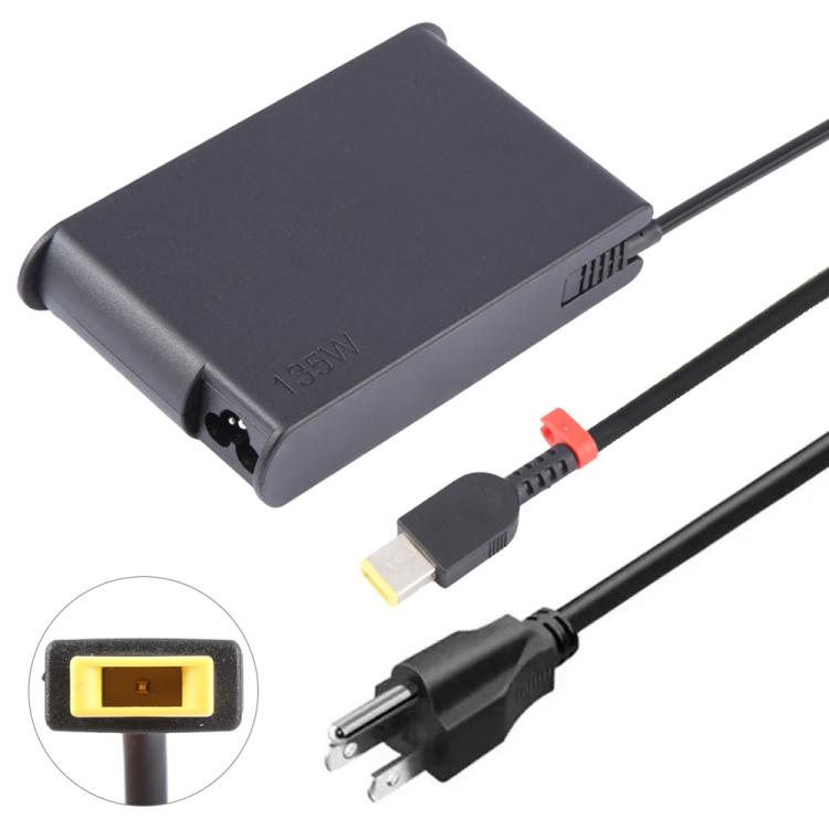 135W 20V 6.75A Laptop Notebook Power Adapter with Big Square USB Port For Lenovo Thinkpad / ThinkBook / Xiaoxin, EU Plug, US Plug, UK Plug, AU Plug