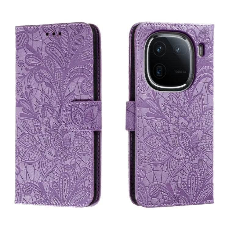 Lace Flower Embossing Flip Leather Phone Case, For vivo iQOO 15, For vivo Y500 5G, For vivo Y38, For vivo iQOO Z9X, For vivo S18E, For vivo S18, For vivo iQOO 12 Pro, For vivo iQOO 12