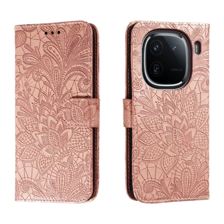 Lace Flower Embossing Flip Leather Phone Case, For vivo iQOO 15, For vivo Y500 5G, For vivo Y38, For vivo iQOO Z9X, For vivo S18E, For vivo S18, For vivo iQOO 12 Pro, For vivo iQOO 12