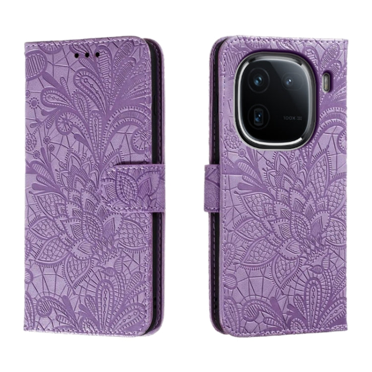 Lace Flower Embossing Flip Leather Phone Case, For vivo iQOO 15, For vivo Y500 5G, For vivo Y38, For vivo iQOO Z9X, For vivo S18E, For vivo S18, For vivo iQOO 12 Pro, For vivo iQOO 12