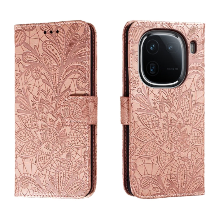 Lace Flower Embossing Flip Leather Phone Case, For vivo iQOO 15, For vivo Y500 5G, For vivo Y38, For vivo iQOO Z9X, For vivo S18E, For vivo S18, For vivo iQOO 12 Pro, For vivo iQOO 12