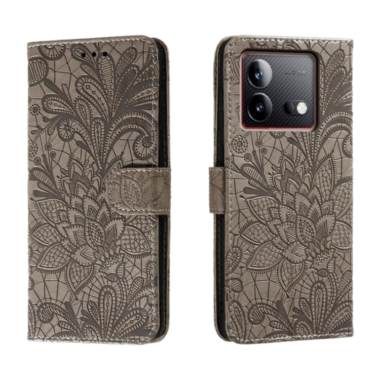 Lace Flower Embossing Flip Leather Phone Case, For vivo Y200 5G, For vivo Y17S, For vivo V29E, For vivo Y35M+, For vivo S17, For vivo S17E, For vivo iQOO Neo8, For vivo Y78