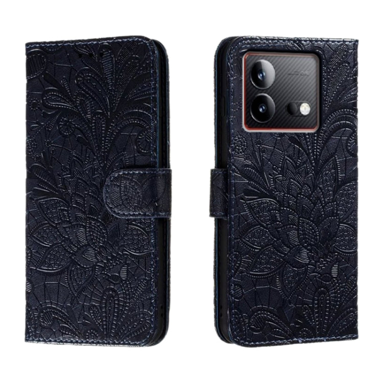 Lace Flower Embossing Flip Leather Phone Case, For vivo Y200 5G, For vivo Y17S, For vivo V29E, For vivo Y35M+, For vivo S17, For vivo S17E, For vivo iQOO Neo8, For vivo Y78