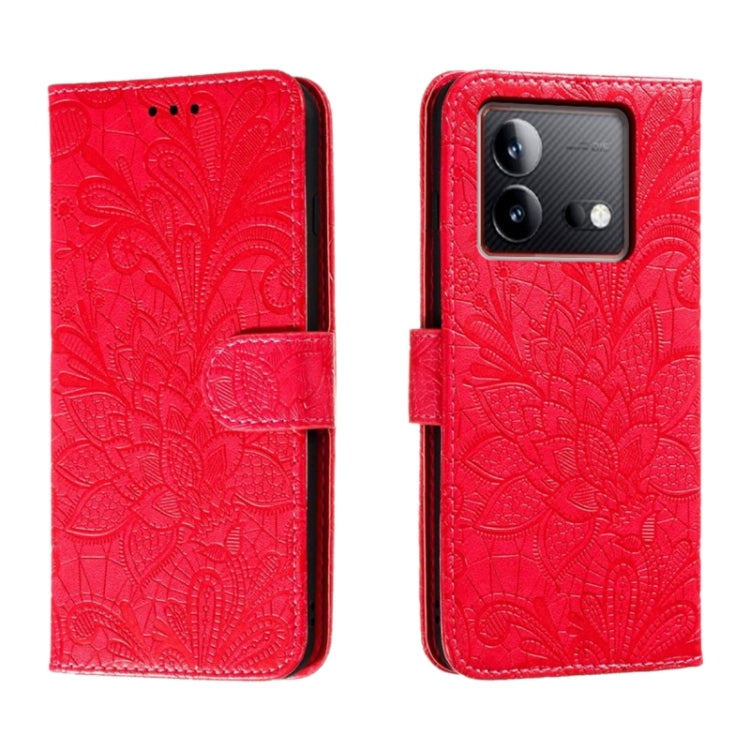 Lace Flower Embossing Flip Leather Phone Case, For vivo Y200 5G, For vivo Y17S, For vivo V29E, For vivo Y35M+, For vivo S17, For vivo S17E, For vivo iQOO Neo8, For vivo Y78
