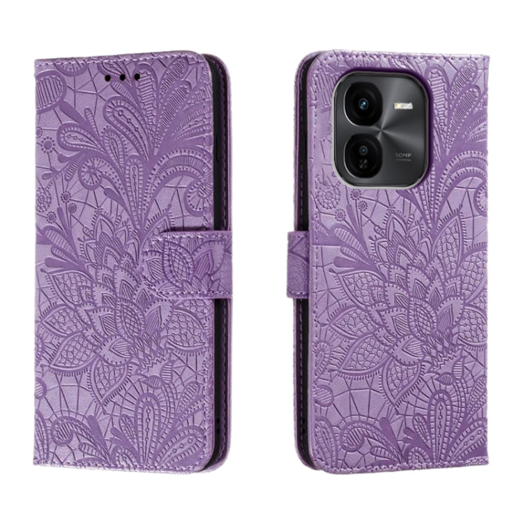 Lace Flower Embossing Flip Leather Phone Case, For vivo iQOO 15, For vivo Y500 5G, For vivo Y38, For vivo iQOO Z9X, For vivo S18E, For vivo S18, For vivo iQOO 12 Pro, For vivo iQOO 12