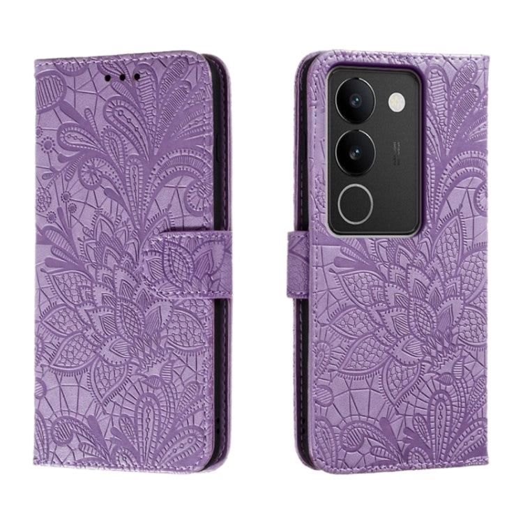 Lace Flower Embossing Flip Leather Phone Case, For vivo Y200 5G, For vivo Y17S, For vivo V29E, For vivo Y35M+, For vivo S17, For vivo S17E, For vivo iQOO Neo8, For vivo Y78