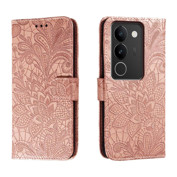 Lace Flower Embossing Flip Leather Phone Case, For vivo Y200 5G, For vivo Y17S, For vivo V29E, For vivo Y35M+, For vivo S17, For vivo S17E, For vivo iQOO Neo8, For vivo Y78