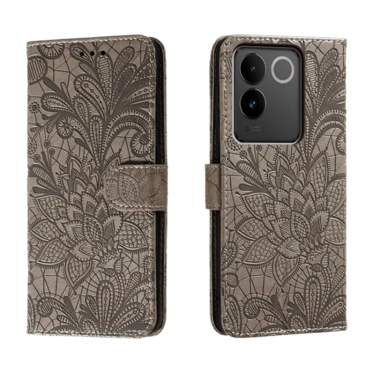 Lace Flower Embossing Flip Leather Phone Case, For vivo Y200 5G, For vivo Y17S, For vivo V29E, For vivo Y35M+, For vivo S17, For vivo S17E, For vivo iQOO Neo8, For vivo Y78