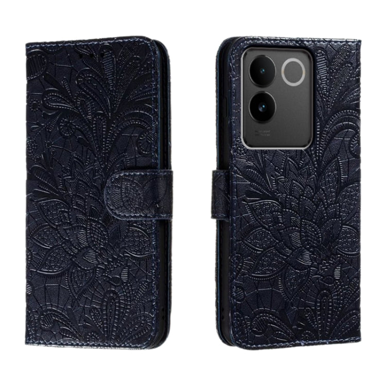 Lace Flower Embossing Flip Leather Phone Case, For vivo Y200 5G, For vivo Y17S, For vivo V29E, For vivo Y35M+, For vivo S17, For vivo S17E, For vivo iQOO Neo8, For vivo Y78