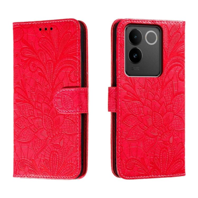 Lace Flower Embossing Flip Leather Phone Case, For vivo Y200 5G, For vivo Y17S, For vivo V29E, For vivo Y35M+, For vivo S17, For vivo S17E, For vivo iQOO Neo8, For vivo Y78