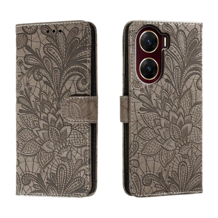 Lace Flower Embossing Flip Leather Phone Case, For vivo Y200 5G, For vivo Y17S, For vivo V29E, For vivo Y35M+, For vivo S17, For vivo S17E, For vivo iQOO Neo8, For vivo Y78