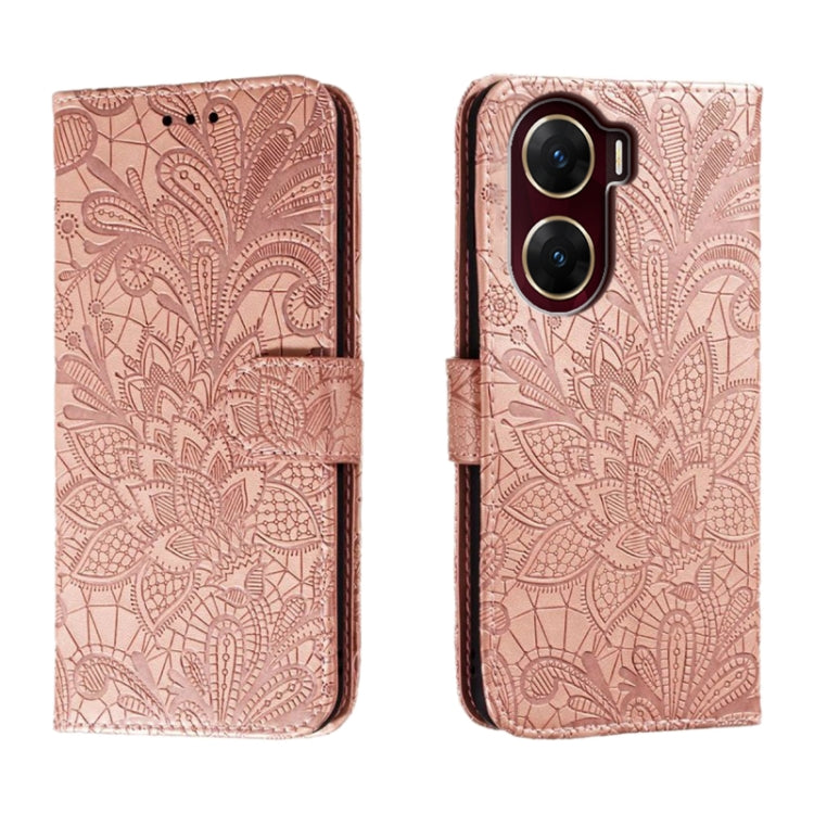 Lace Flower Embossing Flip Leather Phone Case, For vivo Y200 5G, For vivo Y17S, For vivo V29E, For vivo Y35M+, For vivo S17, For vivo S17E, For vivo iQOO Neo8, For vivo Y78