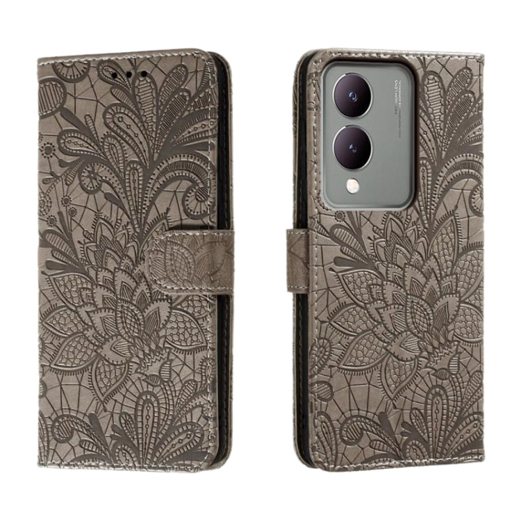 Lace Flower Embossing Flip Leather Phone Case, For vivo Y200 5G, For vivo Y17S, For vivo V29E, For vivo Y35M+, For vivo S17, For vivo S17E, For vivo iQOO Neo8, For vivo Y78