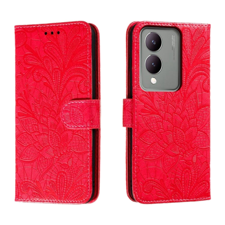 Lace Flower Embossing Flip Leather Phone Case, For vivo Y200 5G, For vivo Y17S, For vivo V29E, For vivo Y35M+, For vivo S17, For vivo S17E, For vivo iQOO Neo8, For vivo Y78