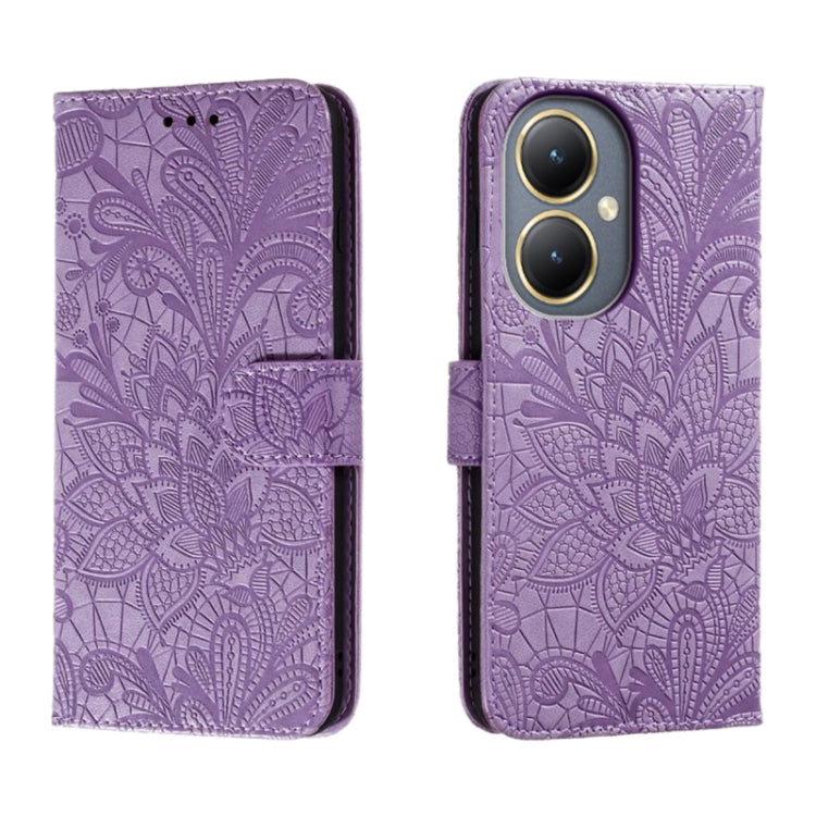 Lace Flower Embossing Flip Leather Phone Case, For vivo Y200 5G, For vivo Y17S, For vivo V29E, For vivo Y35M+, For vivo S17, For vivo S17E, For vivo iQOO Neo8, For vivo Y78