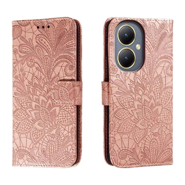 Lace Flower Embossing Flip Leather Phone Case, For vivo Y200 5G, For vivo Y17S, For vivo V29E, For vivo Y35M+, For vivo S17, For vivo S17E, For vivo iQOO Neo8, For vivo Y78