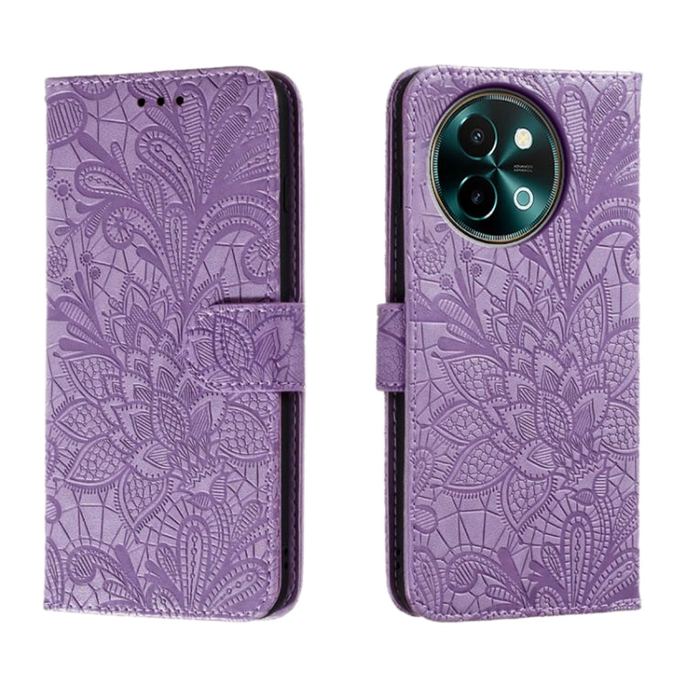 Lace Flower Embossing Flip Leather Phone Case, For vivo iQOO 15, For vivo Y500 5G, For vivo Y38, For vivo iQOO Z9X, For vivo S18E, For vivo S18, For vivo iQOO 12 Pro, For vivo iQOO 12