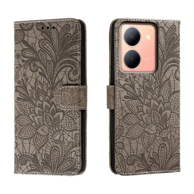 Lace Flower Embossing Flip Leather Phone Case, For vivo Y200 5G, For vivo Y17S, For vivo V29E, For vivo Y35M+, For vivo S17, For vivo S17E, For vivo iQOO Neo8, For vivo Y78