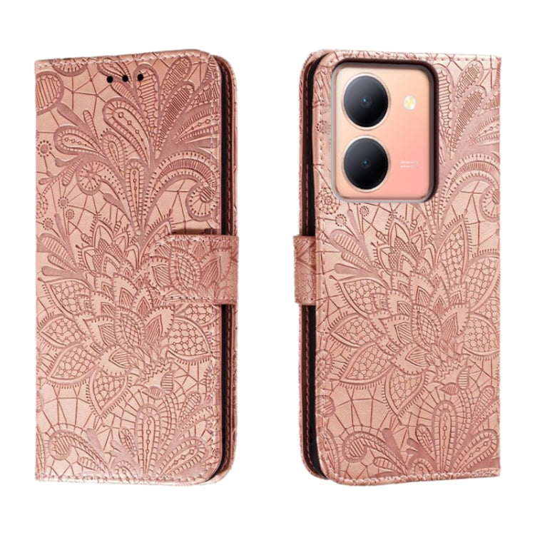 Lace Flower Embossing Flip Leather Phone Case, For vivo Y200 5G, For vivo Y17S, For vivo V29E, For vivo Y35M+, For vivo S17, For vivo S17E, For vivo iQOO Neo8, For vivo Y78