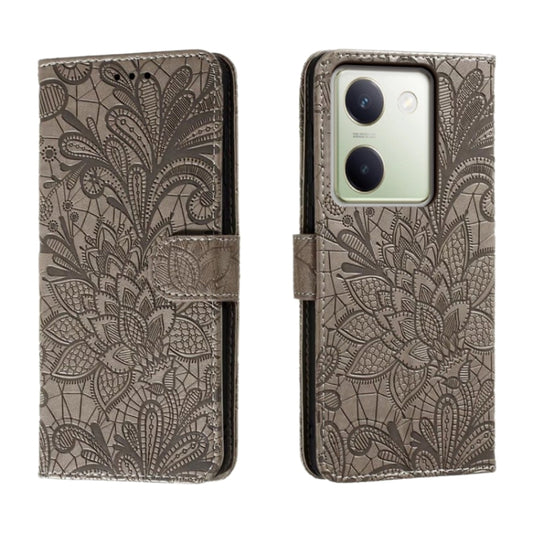 Lace Flower Embossing Flip Leather Phone Case, For vivo Y100 5G
