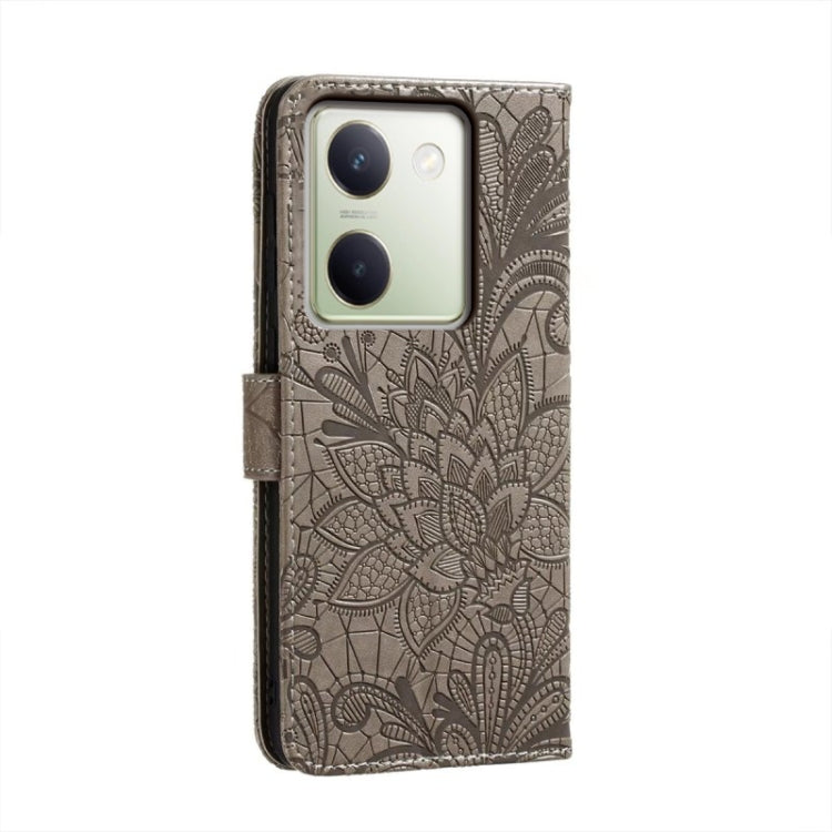 Lace Flower Embossing Flip Leather Phone Case, For vivo Y100 5G