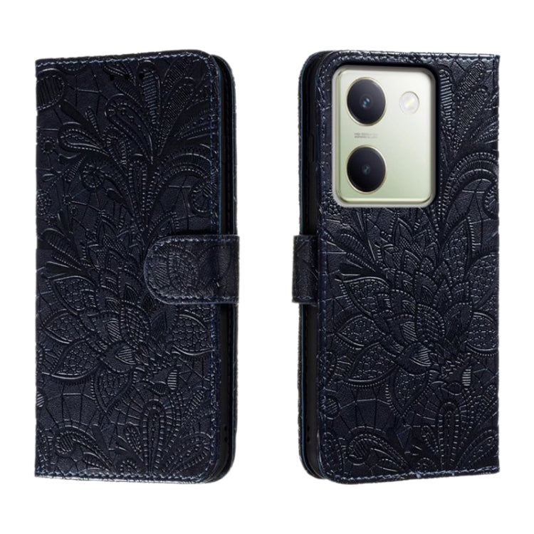 Lace Flower Embossing Flip Leather Phone Case, For vivo Y100 5G
