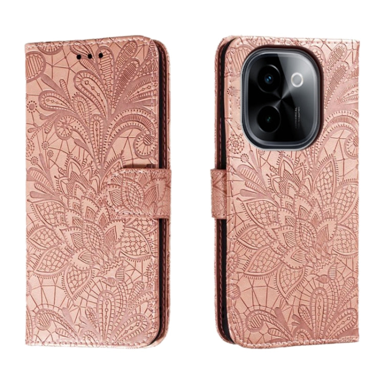 Lace Flower Embossing Flip Leather Phone Case, For vivo Y200 5G, For vivo Y17S, For vivo V29E, For vivo Y35M+, For vivo S17, For vivo S17E, For vivo iQOO Neo8, For vivo Y78