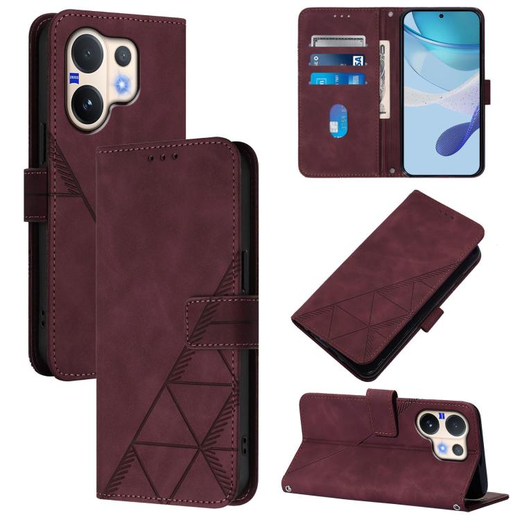 Crossbody 3D Embossed Flip Leather Phone Case, For vivo V60 Lite 5G Global, For vivo Y400 5G Global, For vivo Y400 4G, For vivo V60 5G Global, For vivo S30 Pro mini, For vivo S30, For vivo X200s, For vivo Y39 5G Global