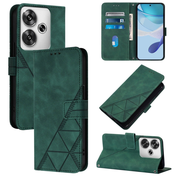 Crossbody 3D Embossed Flip Leather Phone Case, For Xiaomi 14T, For Xiaomi Poco F6