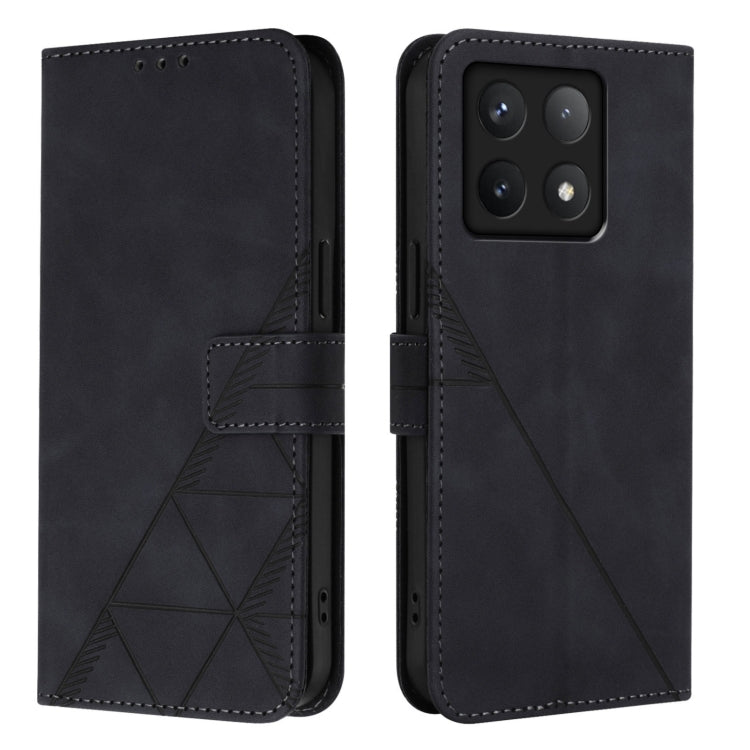 Crossbody 3D Embossed Flip Leather Phone Case, For Xiaomi 14T, For Xiaomi Poco F6