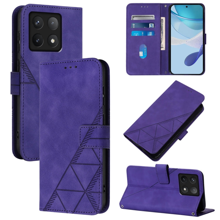 Crossbody 3D Embossed Flip Leather Phone Case, For Xiaomi 14T, For Xiaomi Poco F6