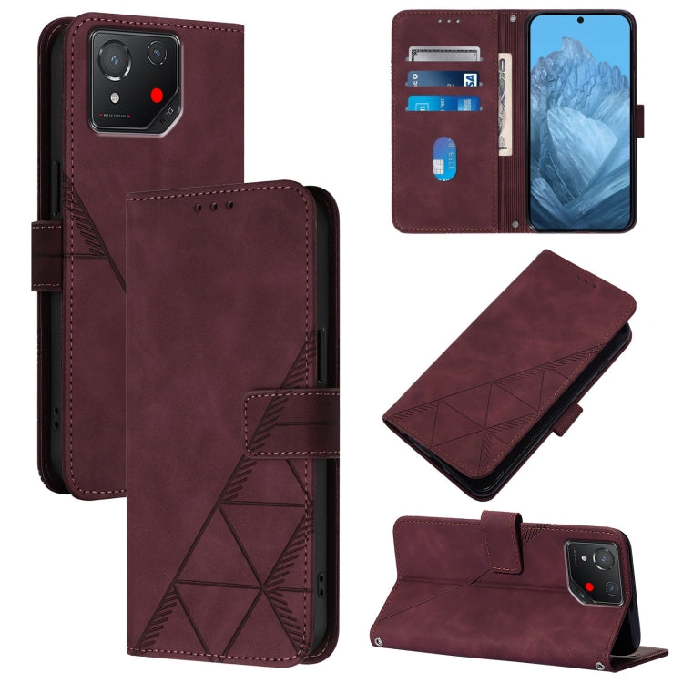 Crossbody 3D Embossed Flip Leather Phone Case, For Asus Zenfone 12 Ultra, For Asus ROG Phone 9 / 9 Pro, For Asus Zenfone 11 Ultra, For Asus ROG Phone 8
