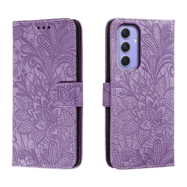 Lace Flower Embossing Flip Leather Phone Case, For Samsung Galaxy A06 4G / 5G, For Samsung Galaxy A56 5G, For Samsung Galaxy A16 4G / 5G / A26 5G, For Samsung Galaxy A36 5G, For Samsung Galaxy A55, For Samsung Galaxy A35, For Samsung Galaxy A05