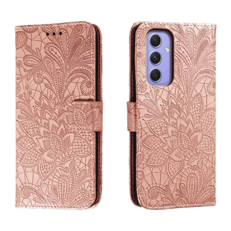 Lace Flower Embossing Flip Leather Phone Case, For Samsung Galaxy A06 4G / 5G, For Samsung Galaxy A56 5G, For Samsung Galaxy A16 4G / 5G / A26 5G, For Samsung Galaxy A36 5G, For Samsung Galaxy A55, For Samsung Galaxy A35, For Samsung Galaxy A05