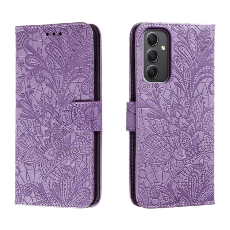 Lace Flower Embossing Flip Leather Phone Case, For Samsung Galaxy A06 4G / 5G, For Samsung Galaxy A56 5G, For Samsung Galaxy A16 4G / 5G / A26 5G, For Samsung Galaxy A36 5G, For Samsung Galaxy A55, For Samsung Galaxy A35, For Samsung Galaxy A05