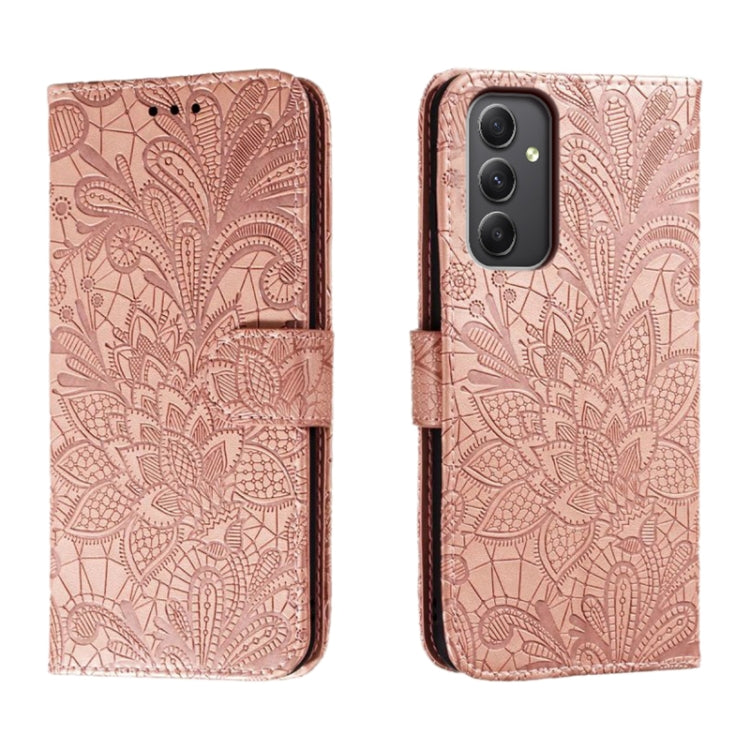 Lace Flower Embossing Flip Leather Phone Case, For Samsung Galaxy A06 4G / 5G, For Samsung Galaxy A56 5G, For Samsung Galaxy A16 4G / 5G / A26 5G, For Samsung Galaxy A36 5G, For Samsung Galaxy A55, For Samsung Galaxy A35, For Samsung Galaxy A05