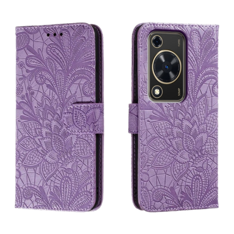 Lace Flower Embossing Flip Leather Phone Case, For Huawei Enjoy 70 Pro, For Huawei Enjoy 70, For Huawei Nova 12 Pro, For Huawei Nova 12