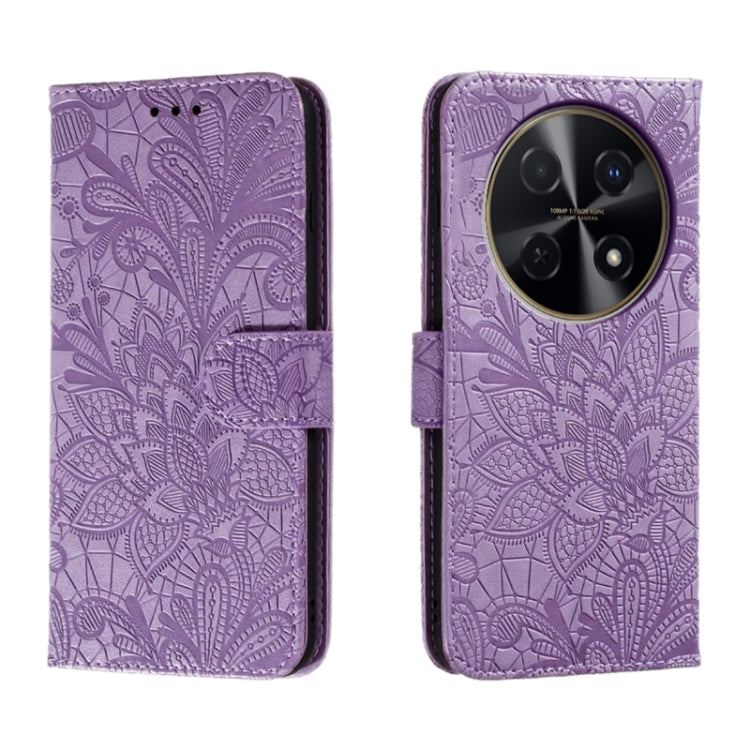 Lace Flower Embossing Flip Leather Phone Case, For Huawei Enjoy 70 Pro, For Huawei Enjoy 70, For Huawei Nova 12 Pro, For Huawei Nova 12
