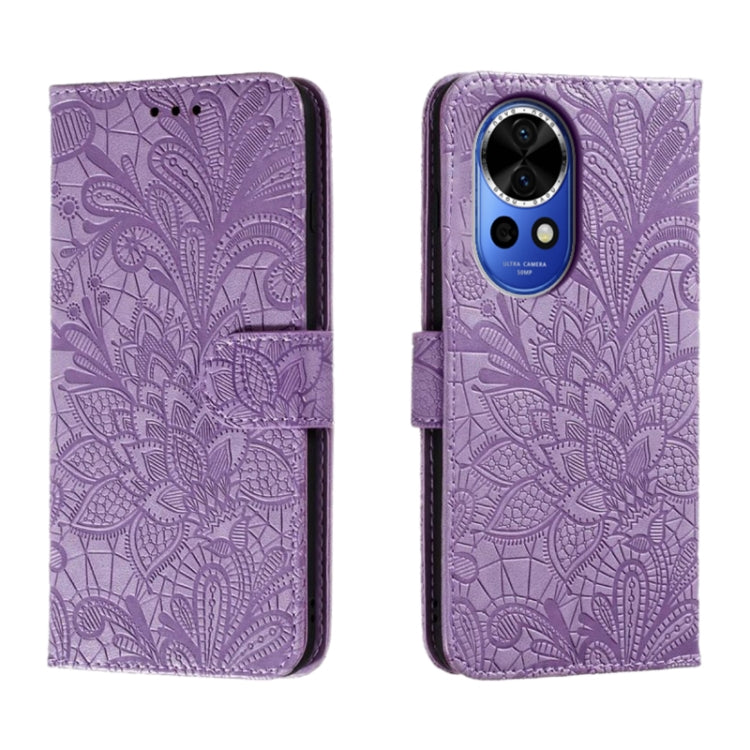 Lace Flower Embossing Flip Leather Phone Case, For Huawei Enjoy 70 Pro, For Huawei Enjoy 70, For Huawei Nova 12 Pro, For Huawei Nova 12