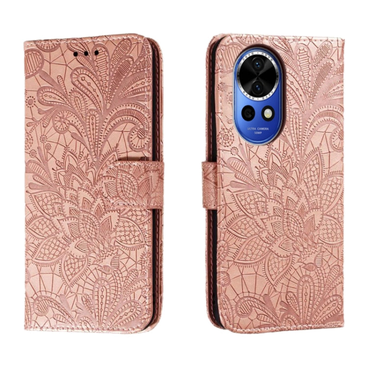 Lace Flower Embossing Flip Leather Phone Case, For Huawei Enjoy 70 Pro, For Huawei Enjoy 70, For Huawei Nova 12 Pro, For Huawei Nova 12
